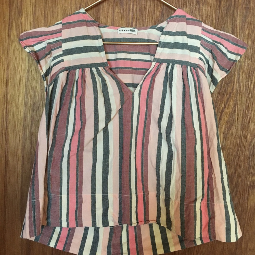 Ulla Johnson striped flutter sleeve blouse, size 4